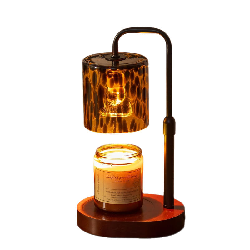 Lampa do podgrzewania świec zapachowych z regulacją jasności i wzorem lamparcim