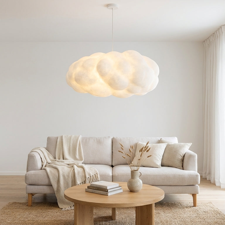 Lampa wisząca Ardora z tkaniny o rzeźbiarskiej formie do wnętrz