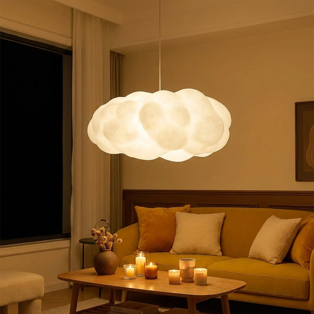 Lampa wisząca Ardora z tkaniny o rzeźbiarskiej formie do wnętrz