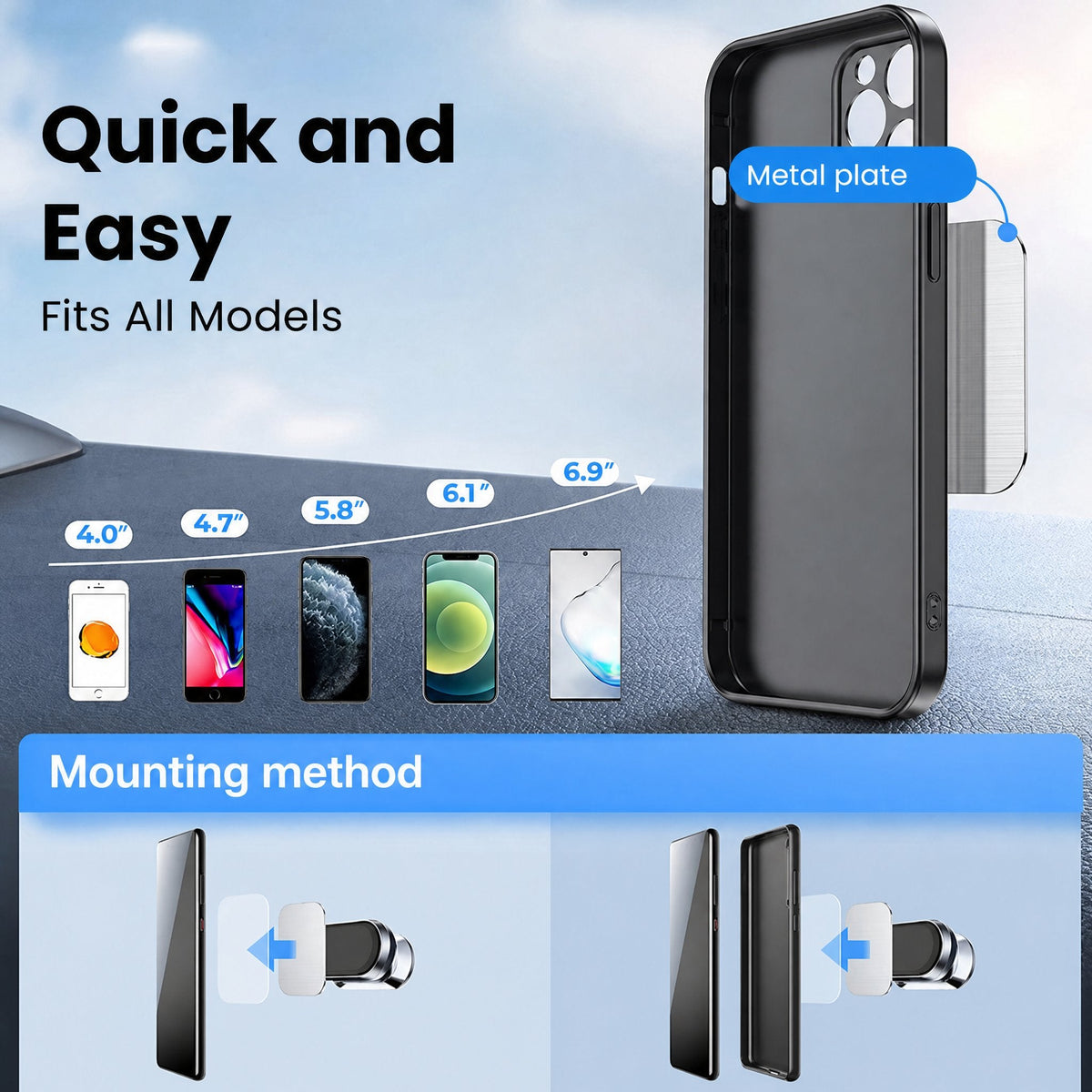Magnetyczny uchwyt samochodowy na telefon
