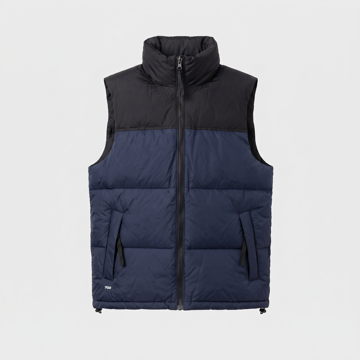 Męska kamizelka puchowa – bezrękawnik puchowy color block, moc wypełnienia 700