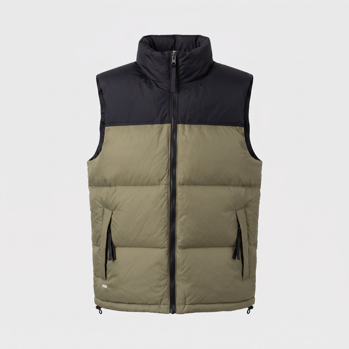 Męska kamizelka puchowa – bezrękawnik puchowy color block, moc wypełnienia 700