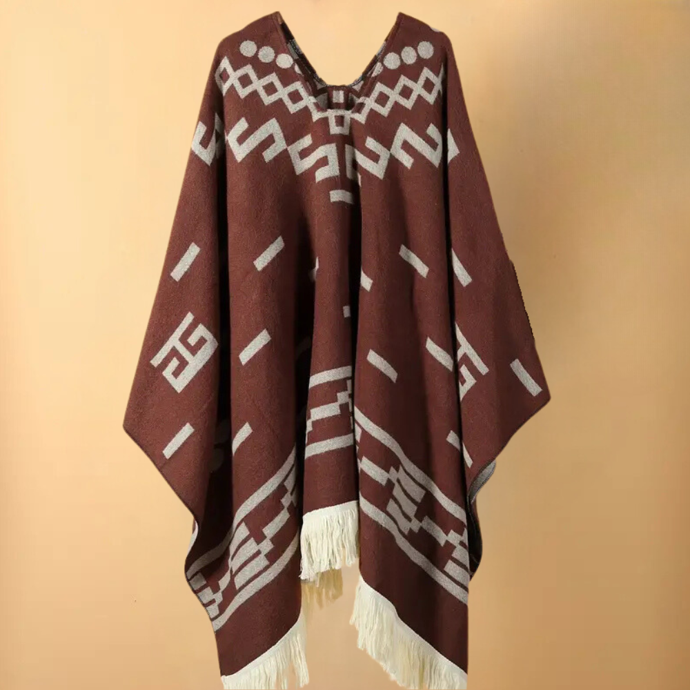 Męskie ciepłe jesienne poncho