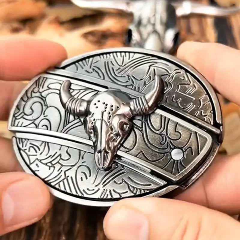 Metalowa owalna klamra do paska w stylu kowbojskim