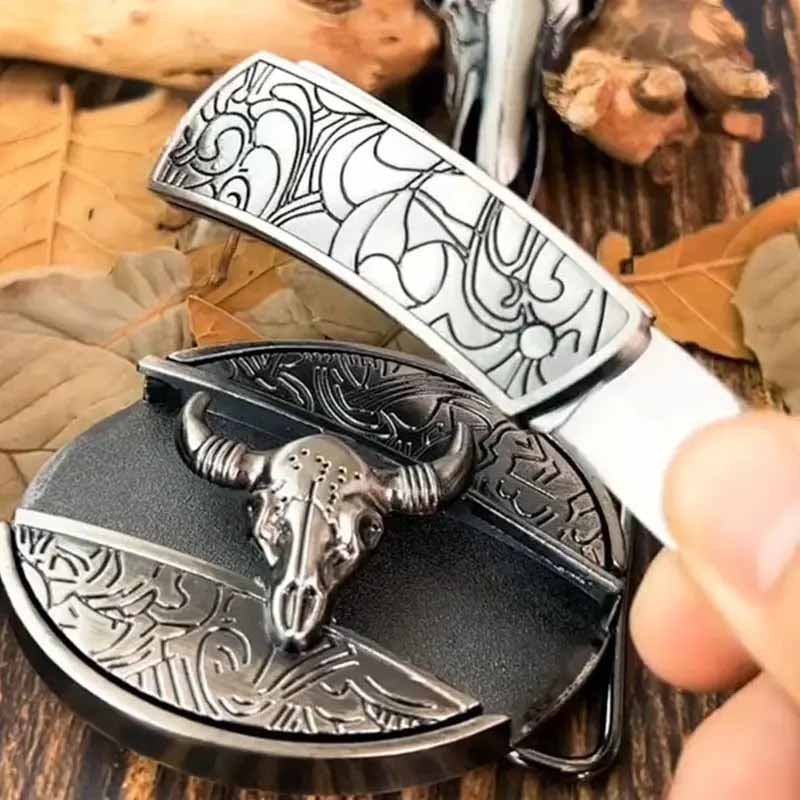 Metalowa owalna klamra do paska w stylu kowbojskim