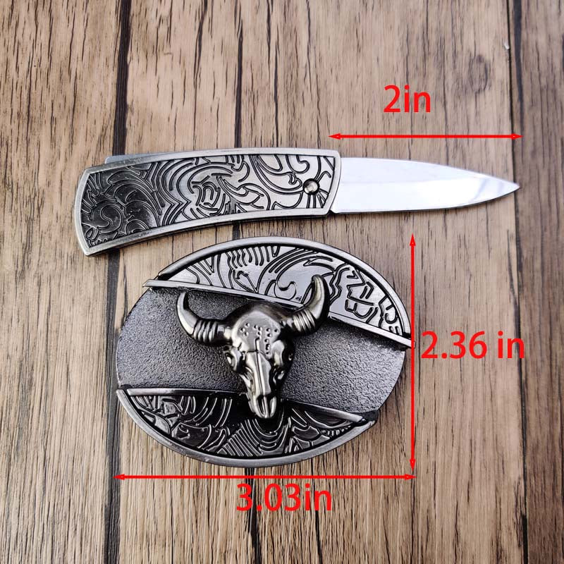Metalowa owalna klamra do paska w stylu kowbojskim