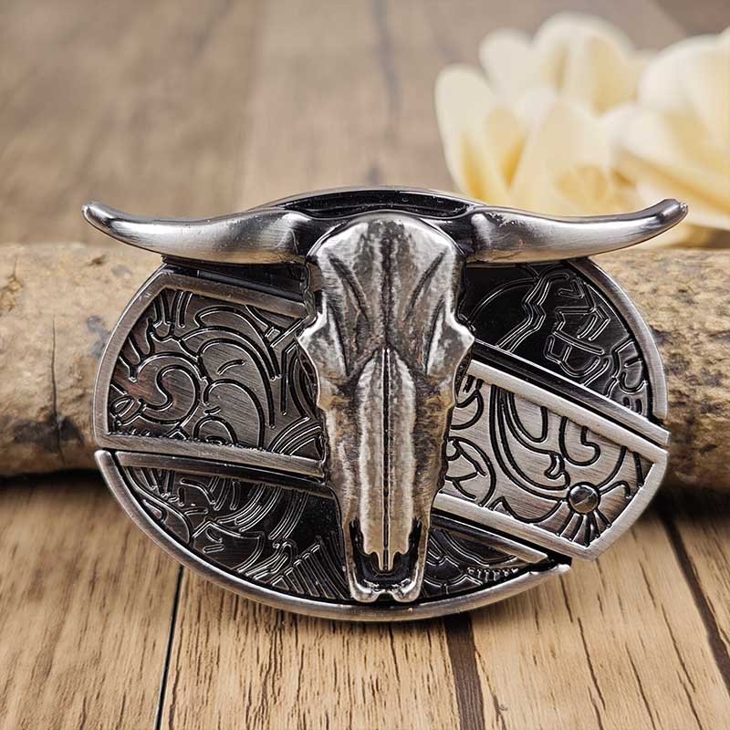 Metalowa owalna klamra do paska w stylu kowbojskim
