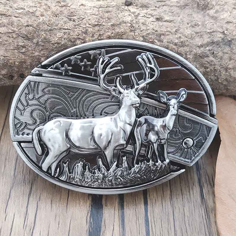 Metalowa owalna klamra do paska w stylu kowbojskim