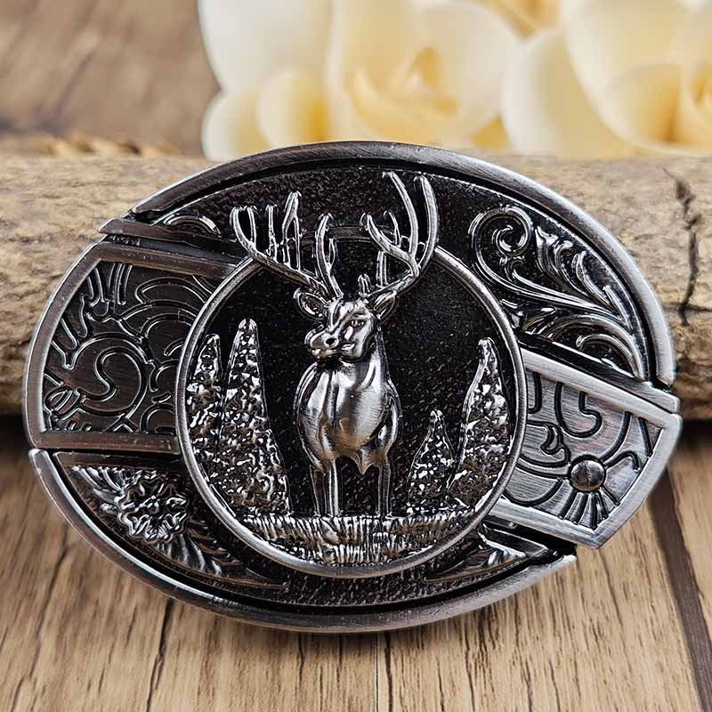 Metalowa owalna klamra do paska w stylu kowbojskim
