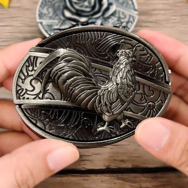 Metalowa owalna klamra do paska w stylu kowbojskim
