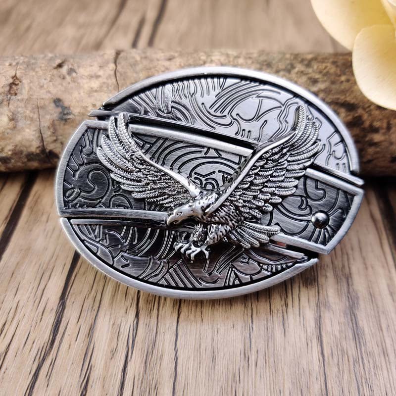 Metalowa owalna klamra do paska w stylu kowbojskim