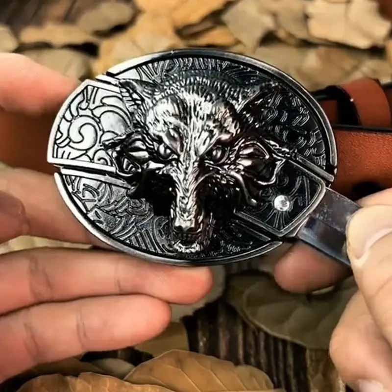 Metalowa owalna klamra do paska w stylu kowbojskim