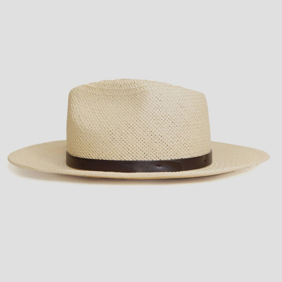 Nowoczesny minimalistyczny słomkowy kapelusz fedora – kawowy