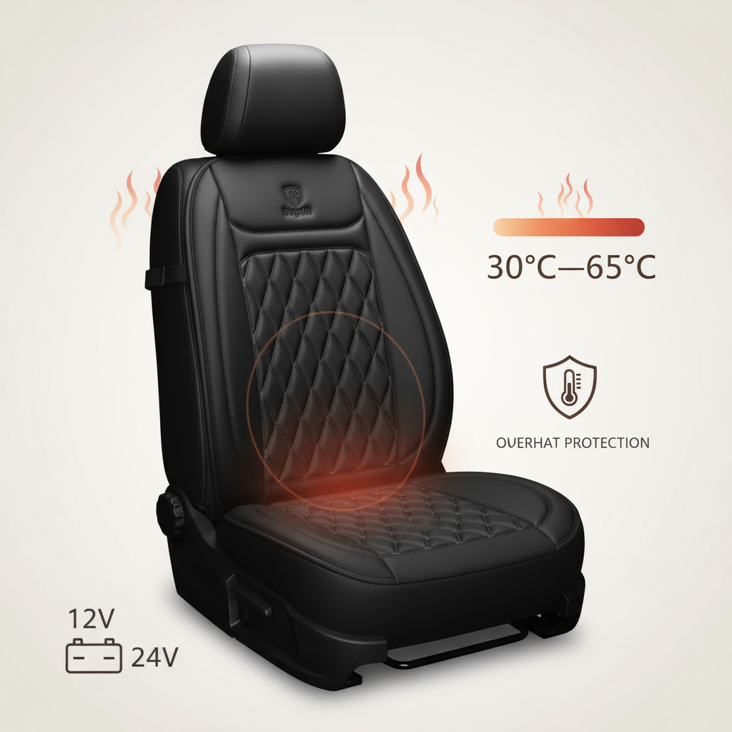 Ogrzewane pokrowce na fotele samochodowe z regulacją temperatury 30℃-65℃