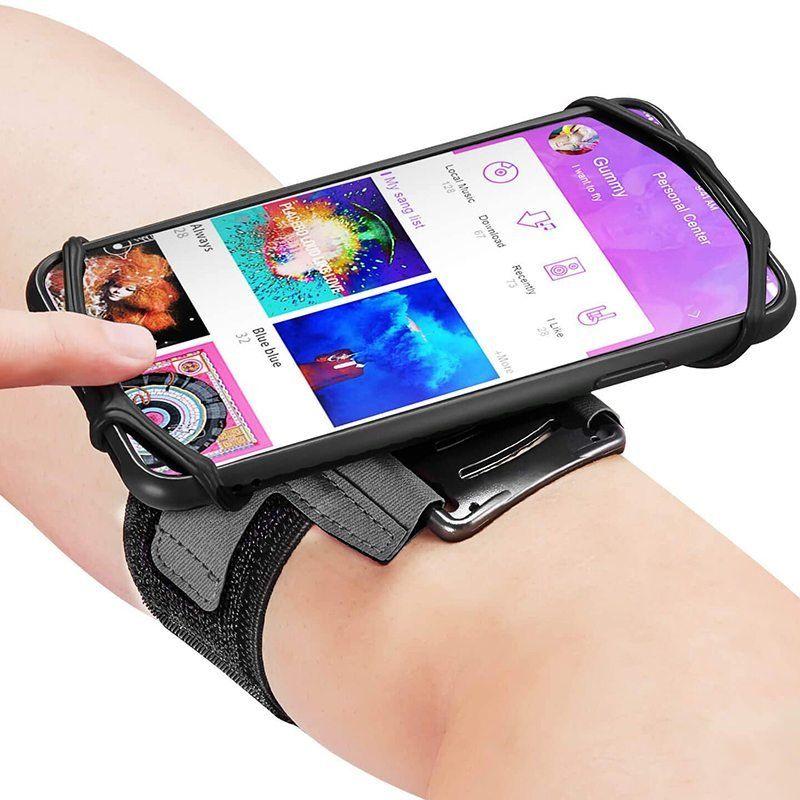 Opaska na ramię do biegania na telefon | obrotowa 180°, regulowana, antypoślizgowa, do smartfonów i fitnessu