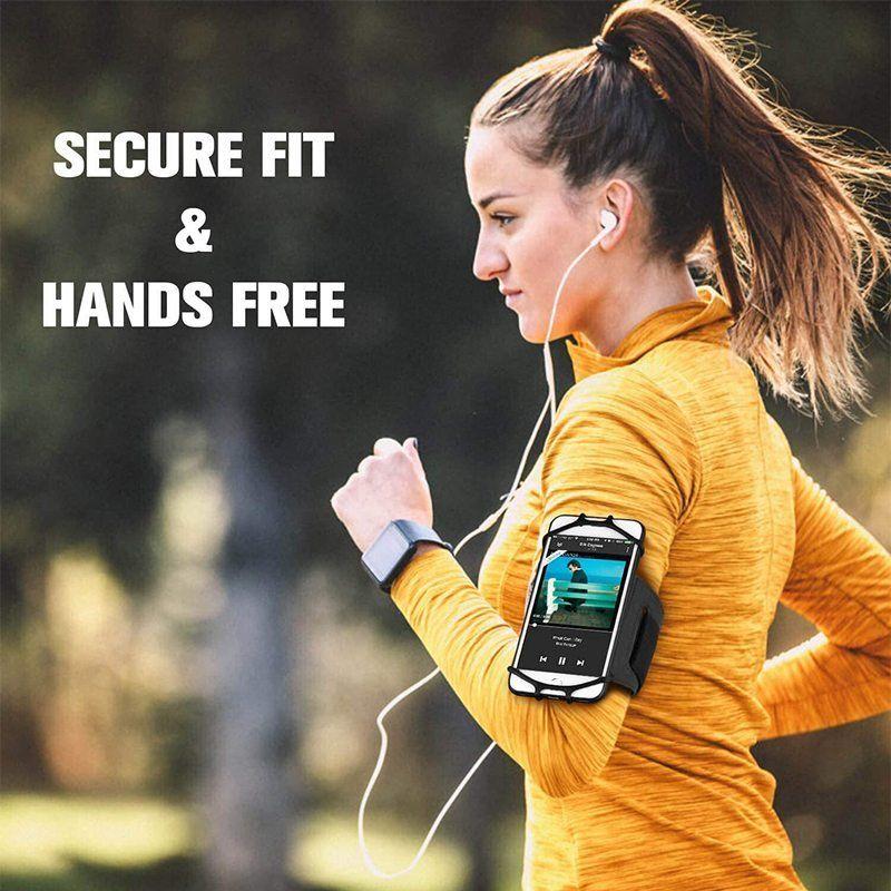 Opaska na ramię do biegania na telefon | obrotowa 180°, regulowana, antypoślizgowa, do smartfonów i fitnessu