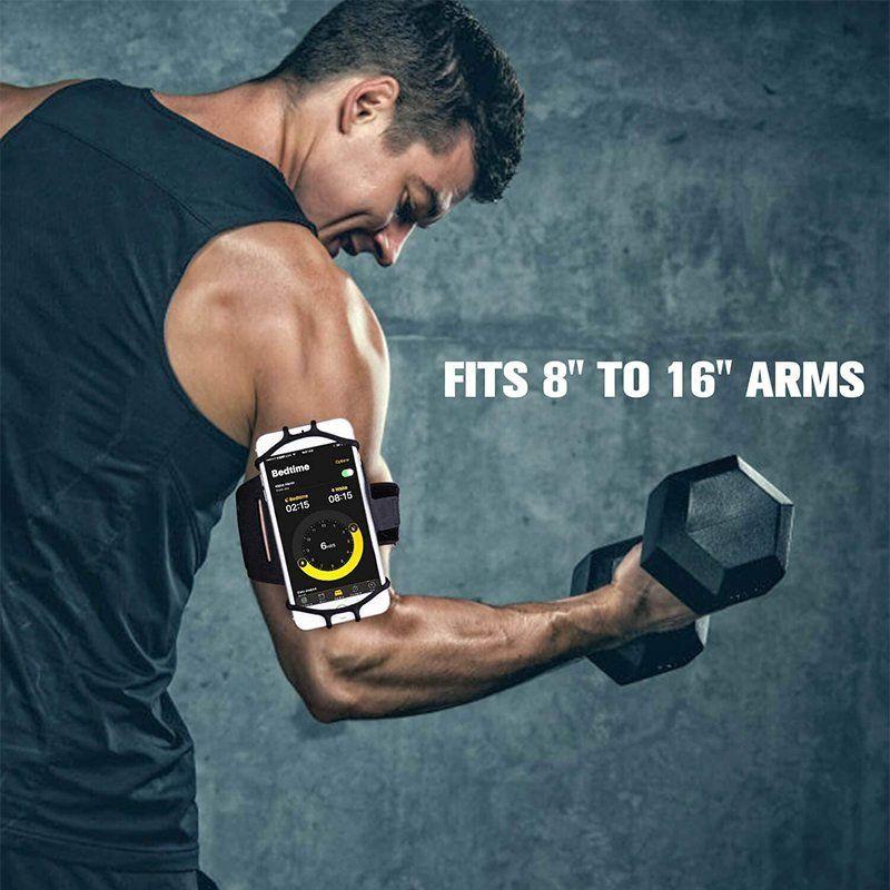 Opaska na ramię do biegania na telefon | obrotowa 180°, regulowana, antypoślizgowa, do smartfonów i fitnessu
