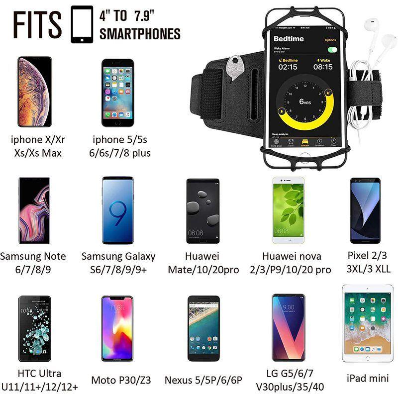 Opaska na ramię do biegania na telefon | obrotowa 180°, regulowana, antypoślizgowa, do smartfonów i fitnessu