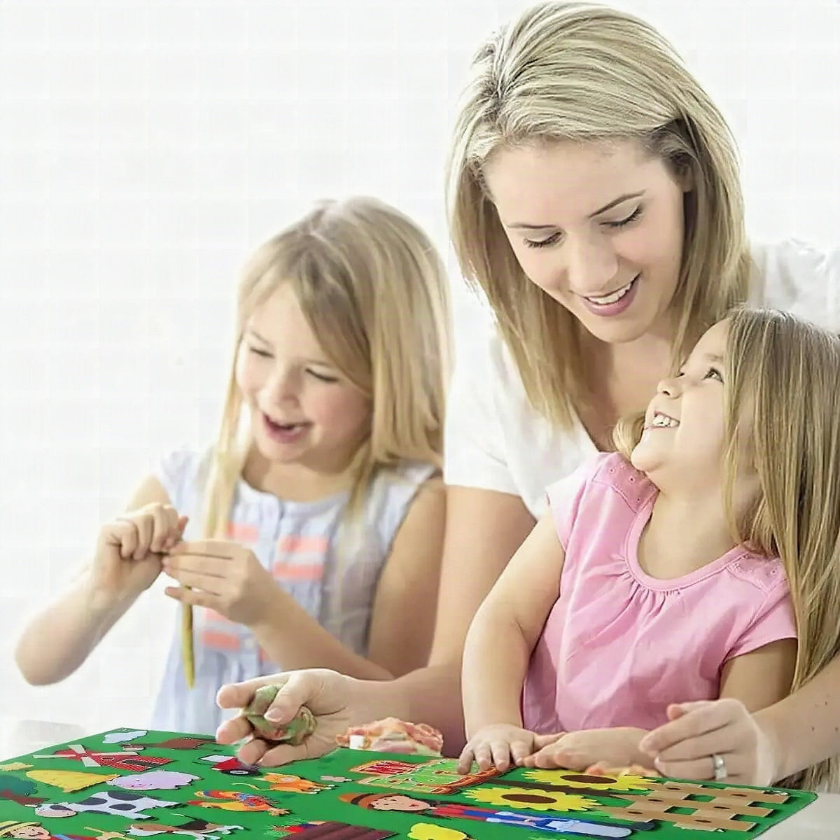 Panel sensoryczny z filcu farma Montessori – StoryFelt™