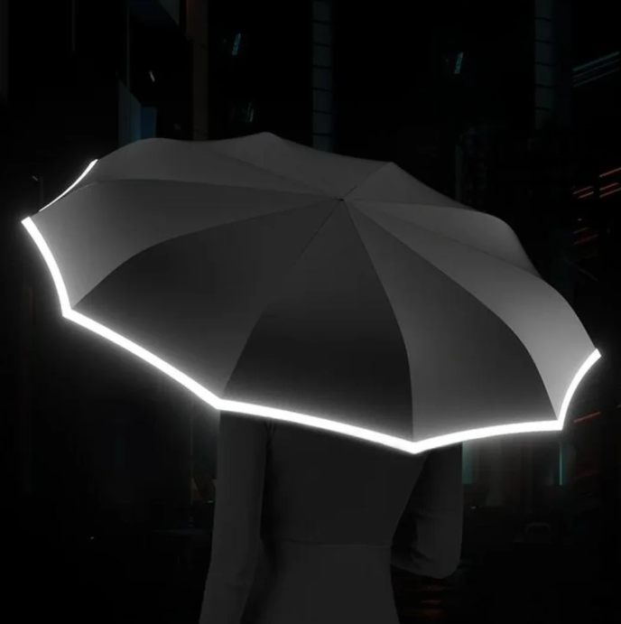Parasol odporny na wiatr z odblaskową lamówką