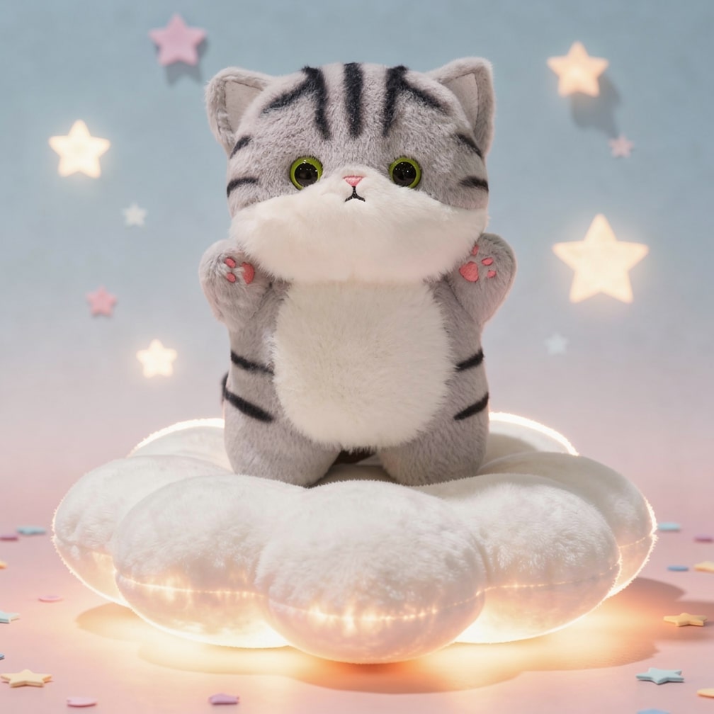 Pluszowy kot | Puszysty maskotka | Przytulanka dla dzieci | CuddleCat