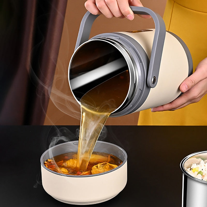 Podgrzewany pojemnik na lunch USB | stal nierdzewna 304, przenośny podgrzewacz posiłków