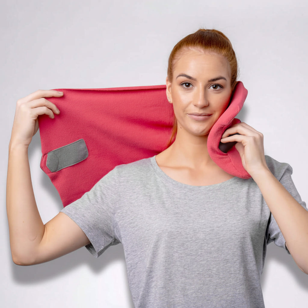 Poduszka podróżna na szyję z otulaną konstrukcją do samolotu i samochodu