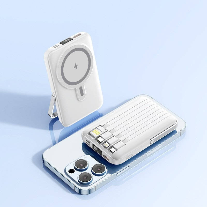 Powerbank z szybkim ładowaniem 22,5 W, przenośna ładowarka bezprzewodowa, mini powerbank do smartfonów
