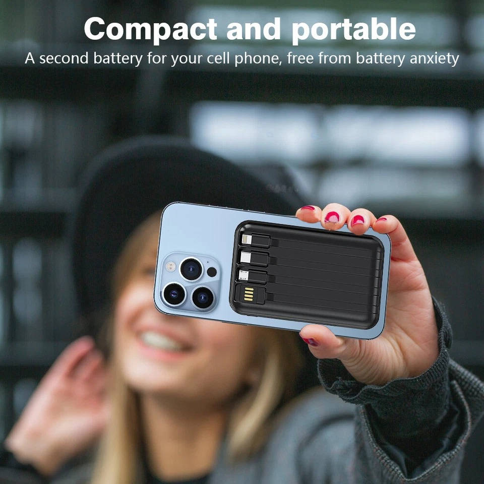 Powerbank z szybkim ładowaniem 22,5 W, przenośna ładowarka bezprzewodowa, mini powerbank do smartfonów