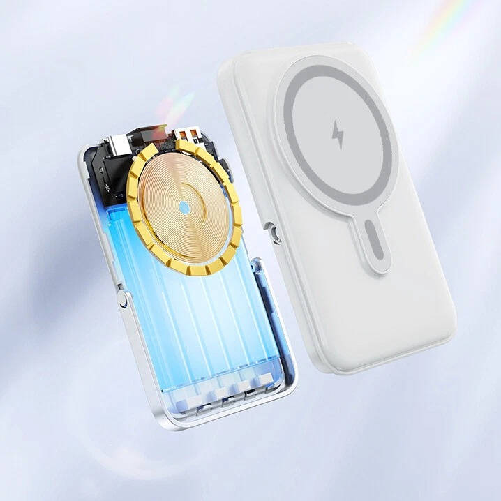 Powerbank z szybkim ładowaniem 22,5 W, przenośna ładowarka bezprzewodowa, mini powerbank do smartfonów