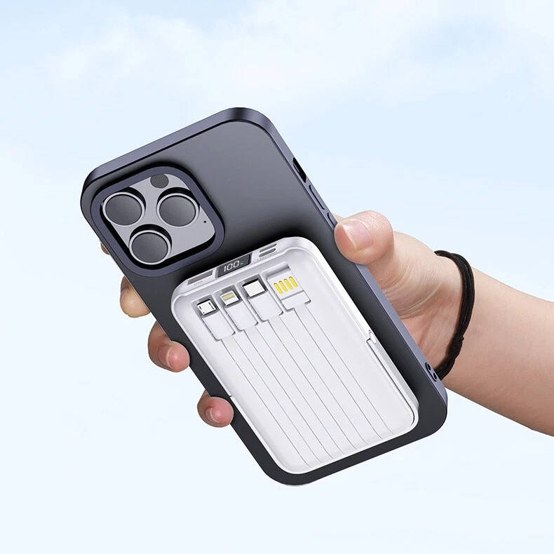 Powerbank z szybkim ładowaniem 22,5 W, przenośna ładowarka bezprzewodowa, mini powerbank do smartfonów