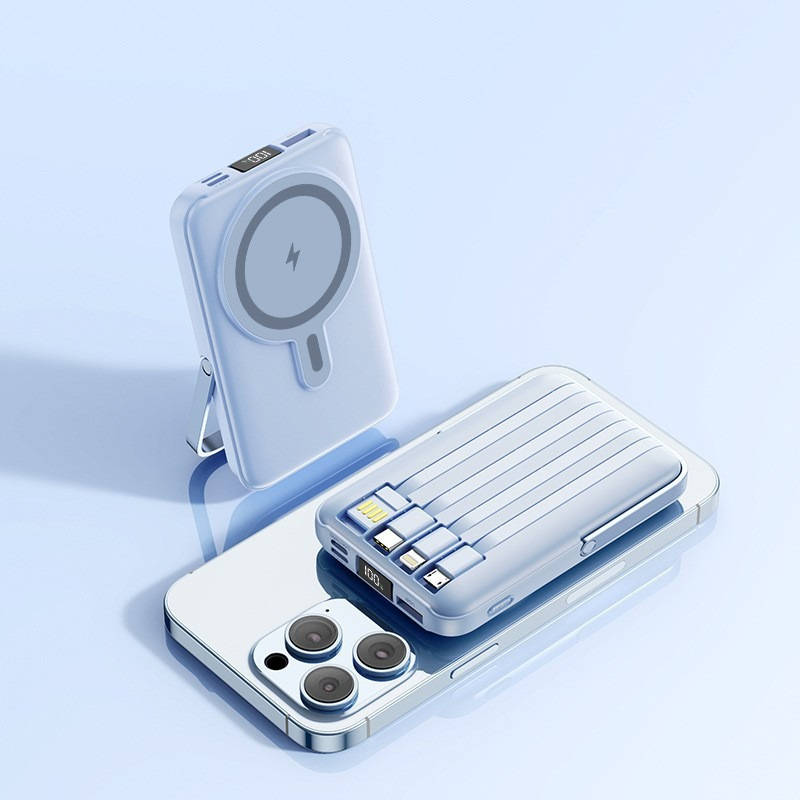 Powerbank z szybkim ładowaniem 22,5 W, przenośna ładowarka bezprzewodowa, mini powerbank do smartfonów