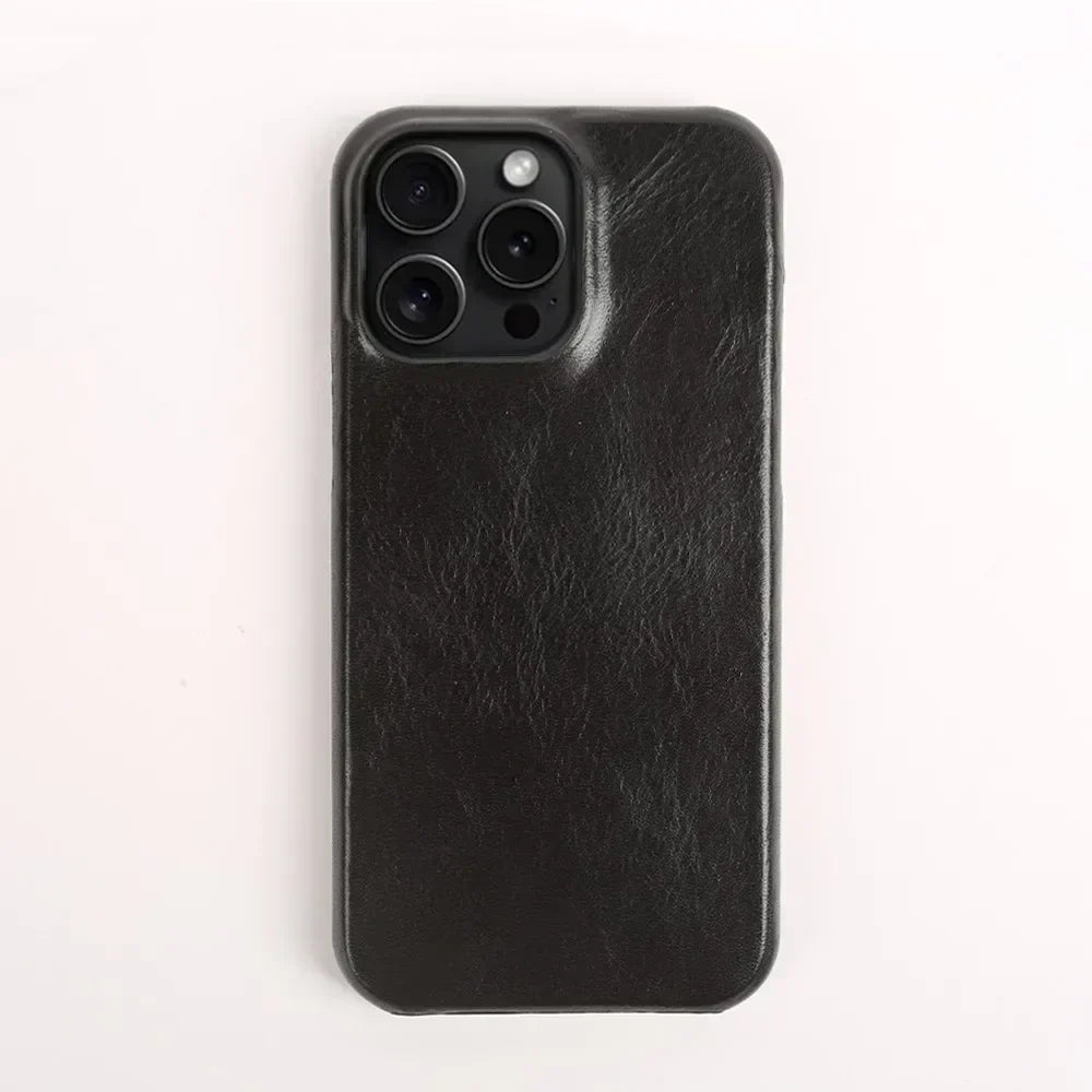 Ręcznie robione etui ze skóry bydlęcej do iPhone'a