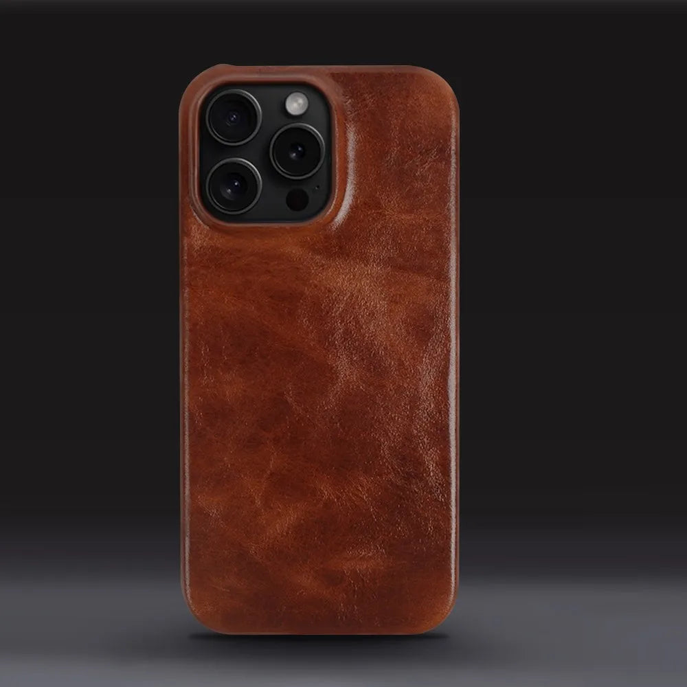 Ręcznie robione etui ze skóry bydlęcej do iPhone'a