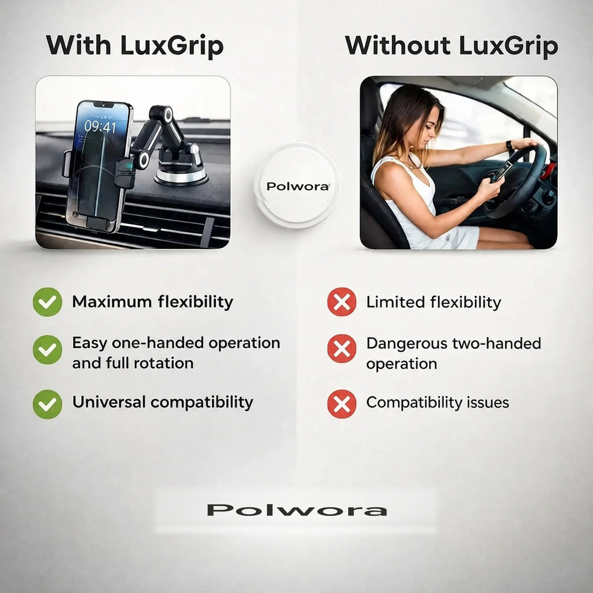 Samochodowy uchwyt na telefon | LuxGrip