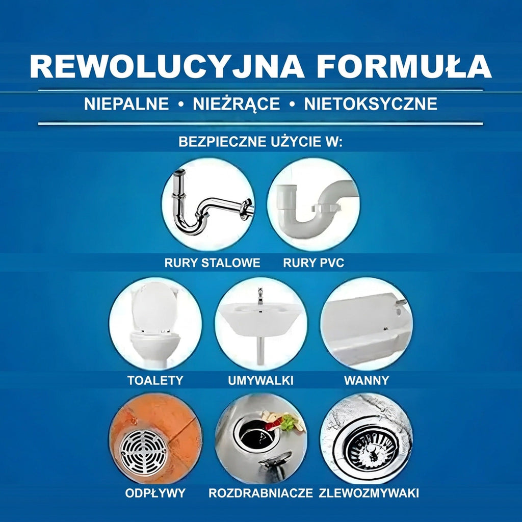 Silny środek do udrażniania rur i odpływów