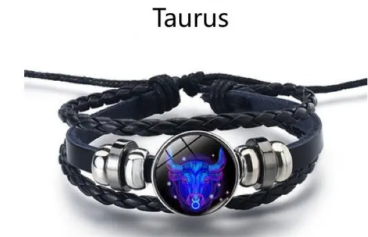 Skórzana bransoletka z zawieszką astrologiczną