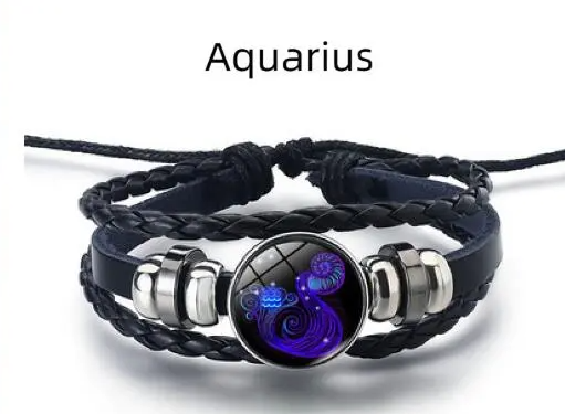 Skórzana bransoletka z zawieszką astrologiczną