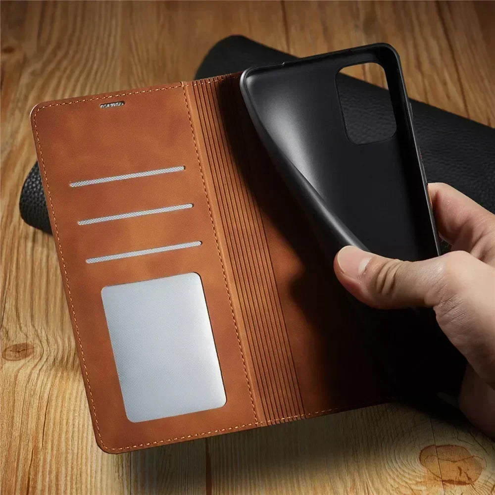 Skórzane etui magnetyczne do telefonów Samsung – elegancka ochrona