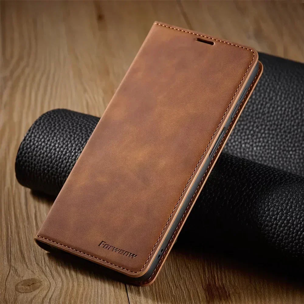 Skórzane etui magnetyczne do telefonów Samsung – elegancka ochrona