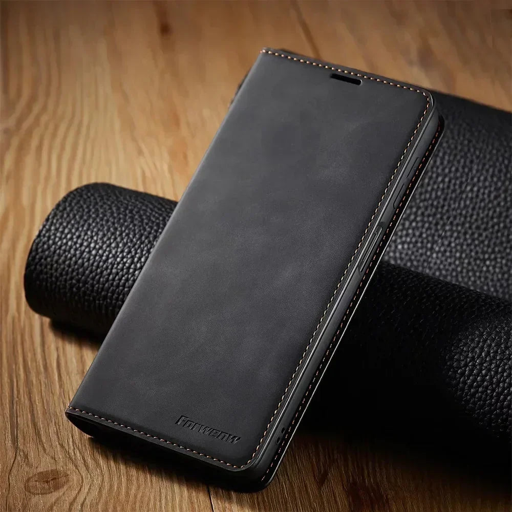 Skórzane etui magnetyczne do telefonów Samsung – elegancka ochrona