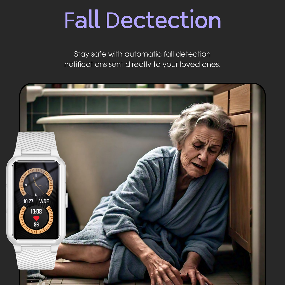 Smartwatch dla seniora z wykrywaniem upadków i GPS