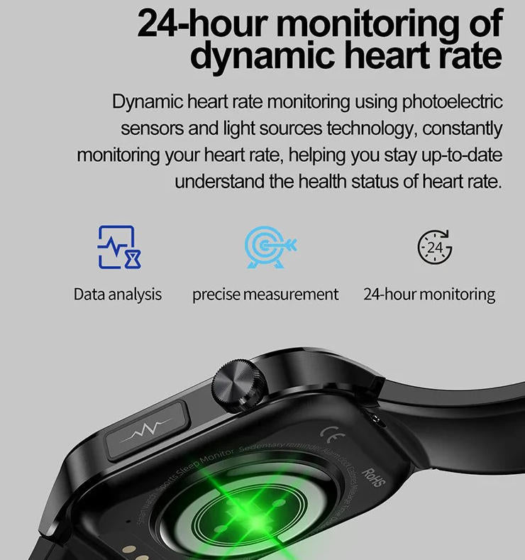Smartwatch dla seniorów z monitorowaniem ciśnienia i cukru