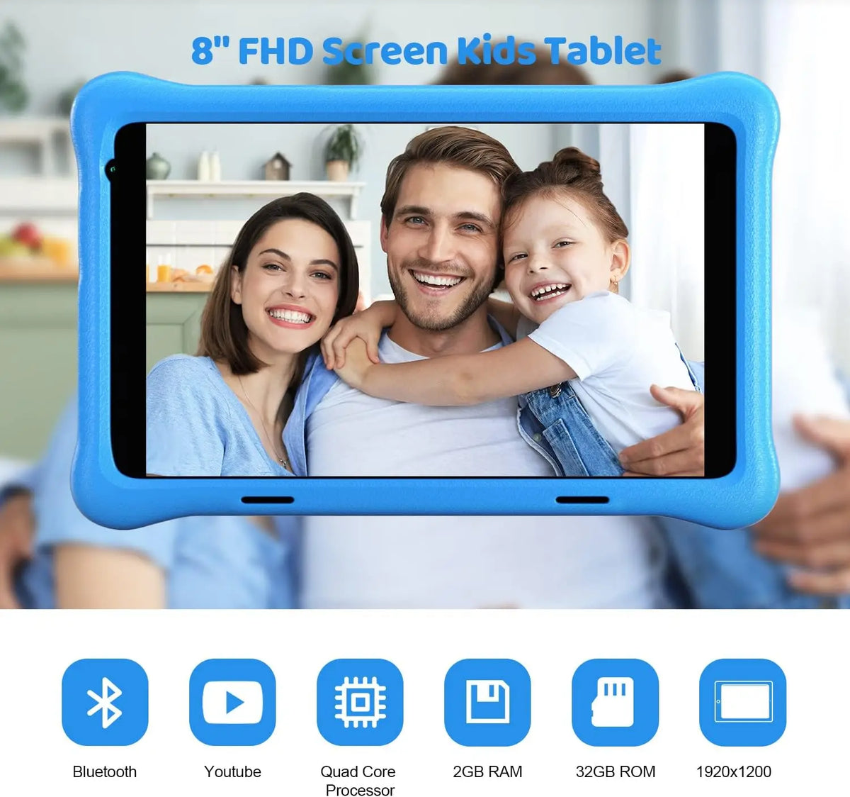 Tablet edukacyjny dla dzieci 8 cali z kontrolą rodzicielską i ochroną wzroku