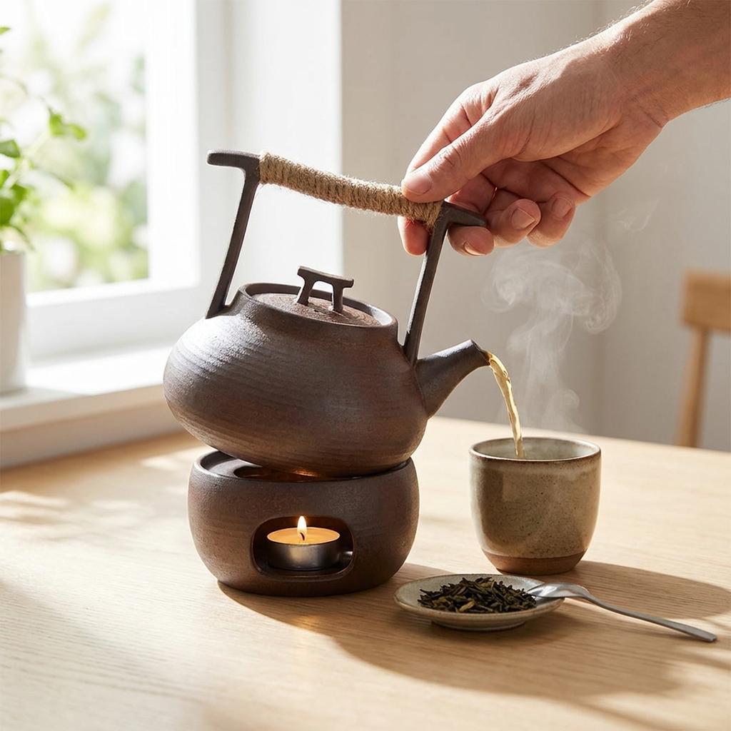 TEAGLOW – dzbanek do herbaty z podgrzewaczem do przytulnego podawania