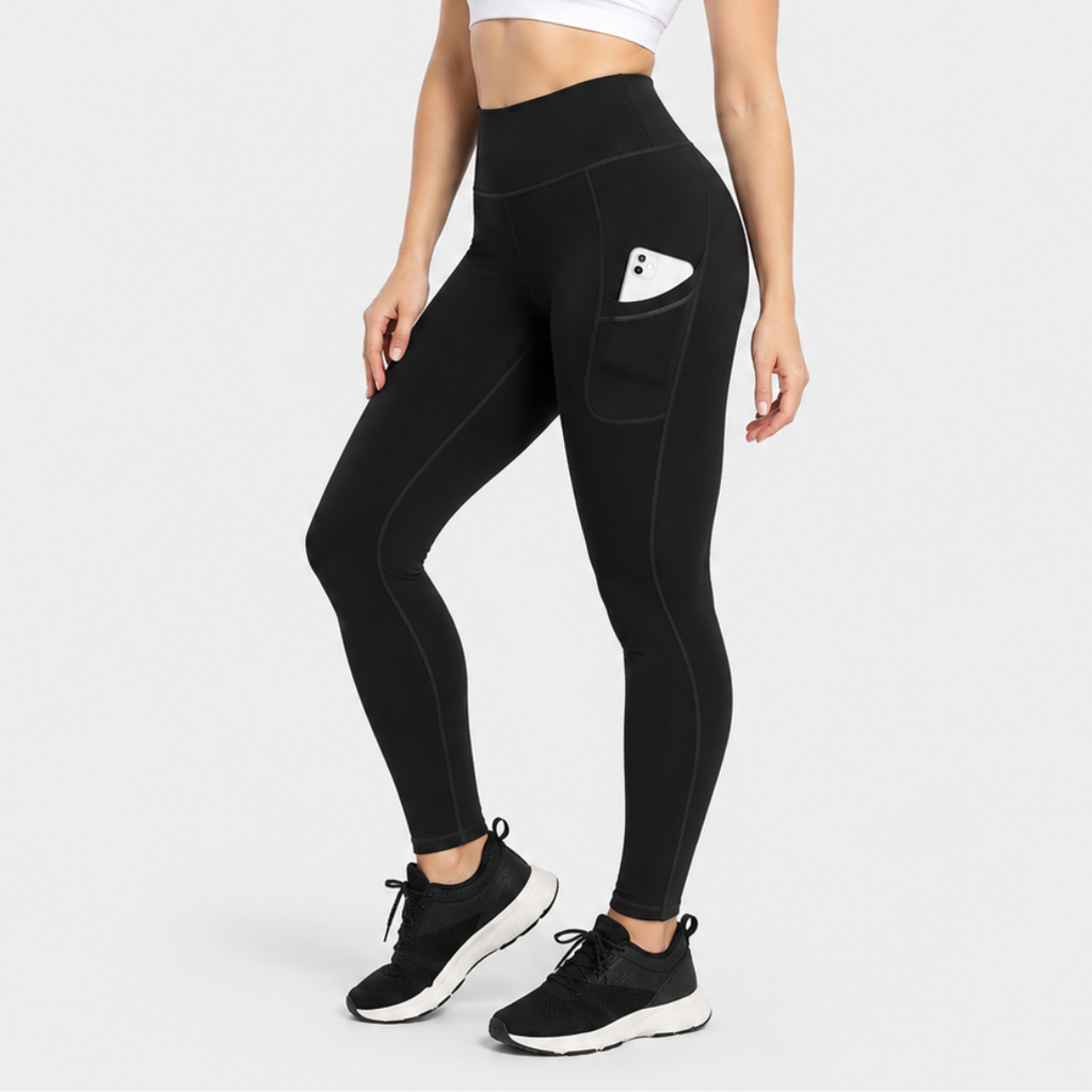 Termoaktywne legginsy do chodzenia z wysokim stanem