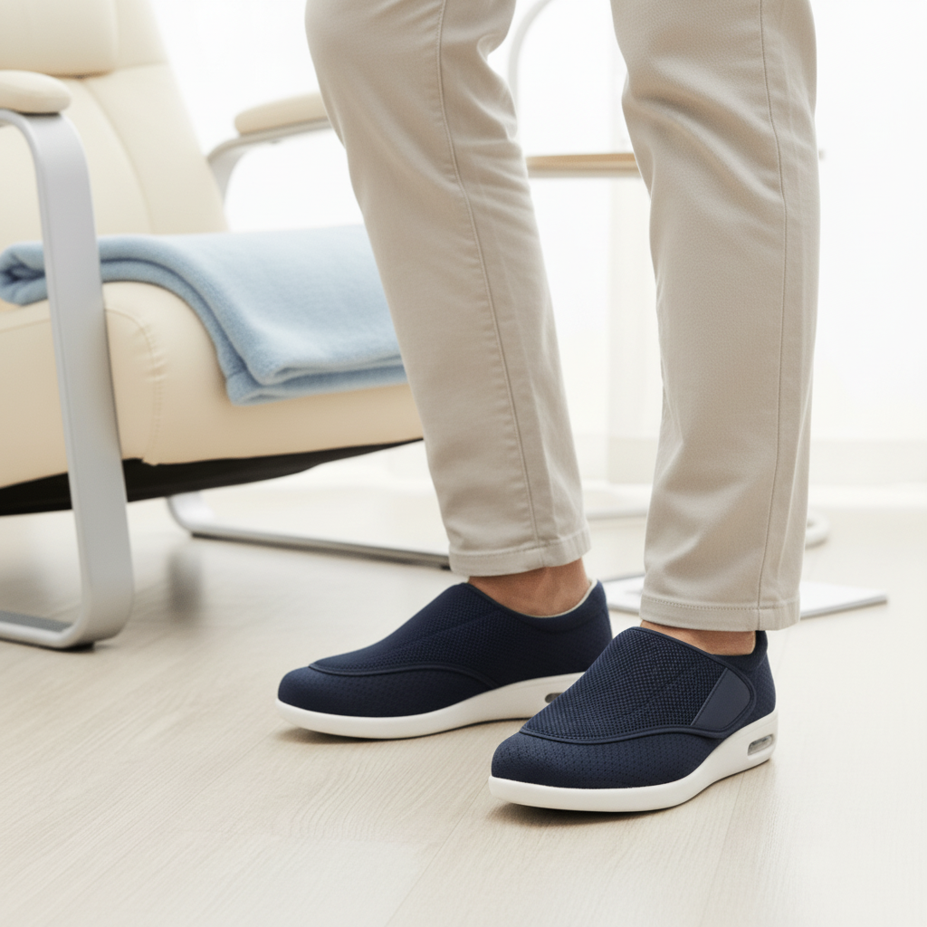 Wygodne buty ortopedyczne extra szerokie z przewiewną siateczką