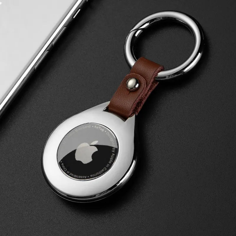 Wysokiej jakości skórzane etui ochronne z metalowym zawieszeniem do Apple AirTag