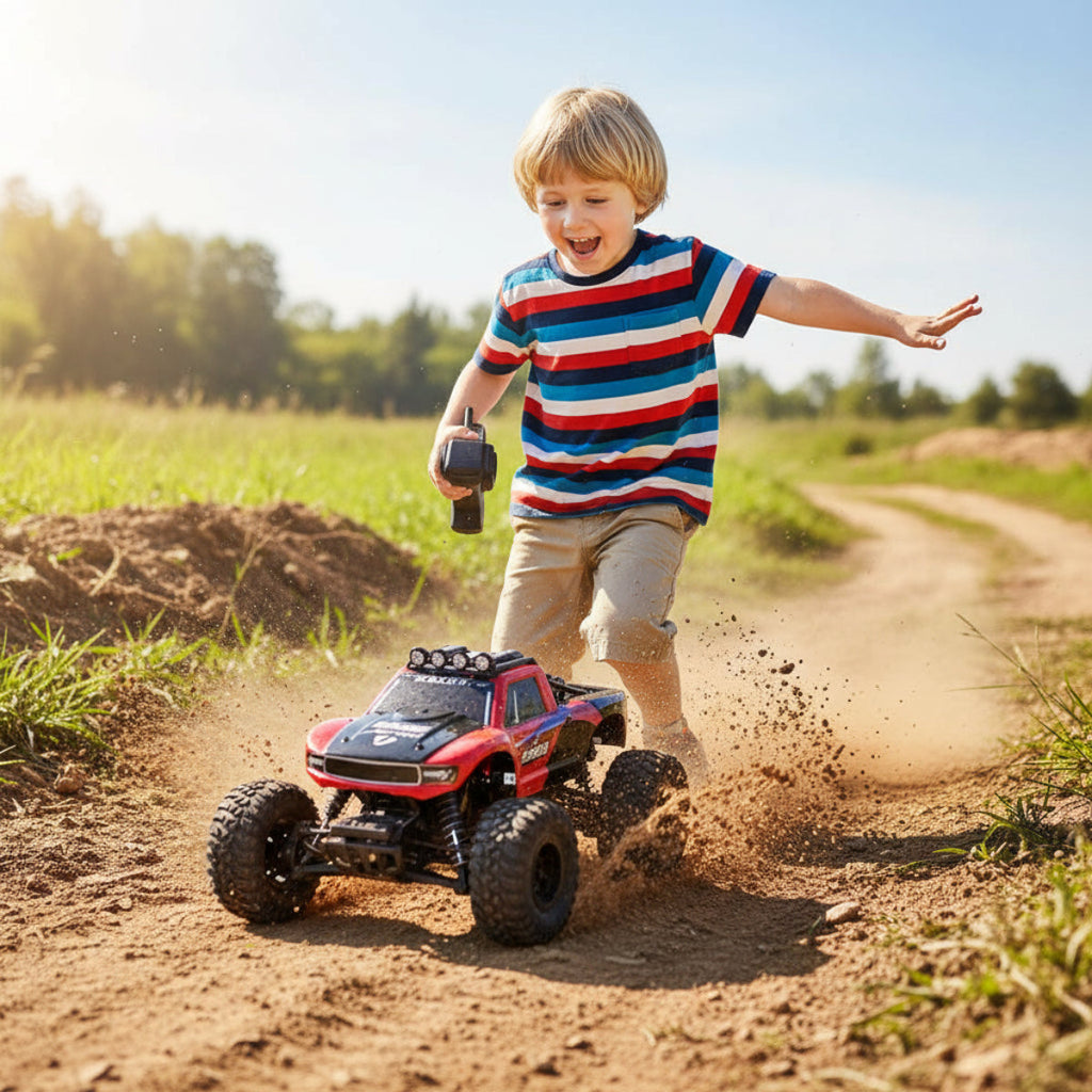 Zdalnie sterowany monster truck amfibia do jazdy w każdym terenie