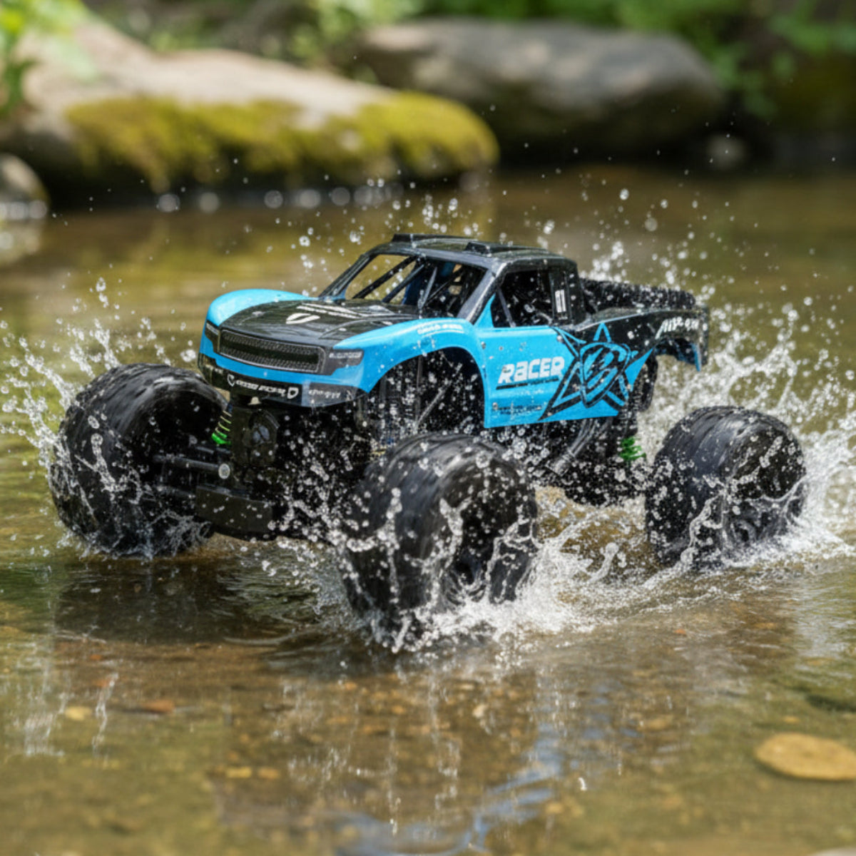 Zdalnie sterowany monster truck amfibia do jazdy w każdym terenie